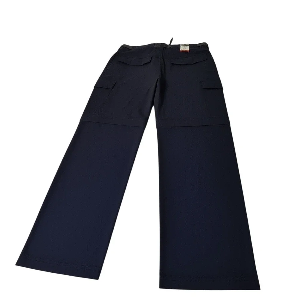 BC Clothing Cargo Convertible Pants Men M x 30 Navy Blue Stretch Belted Hiking